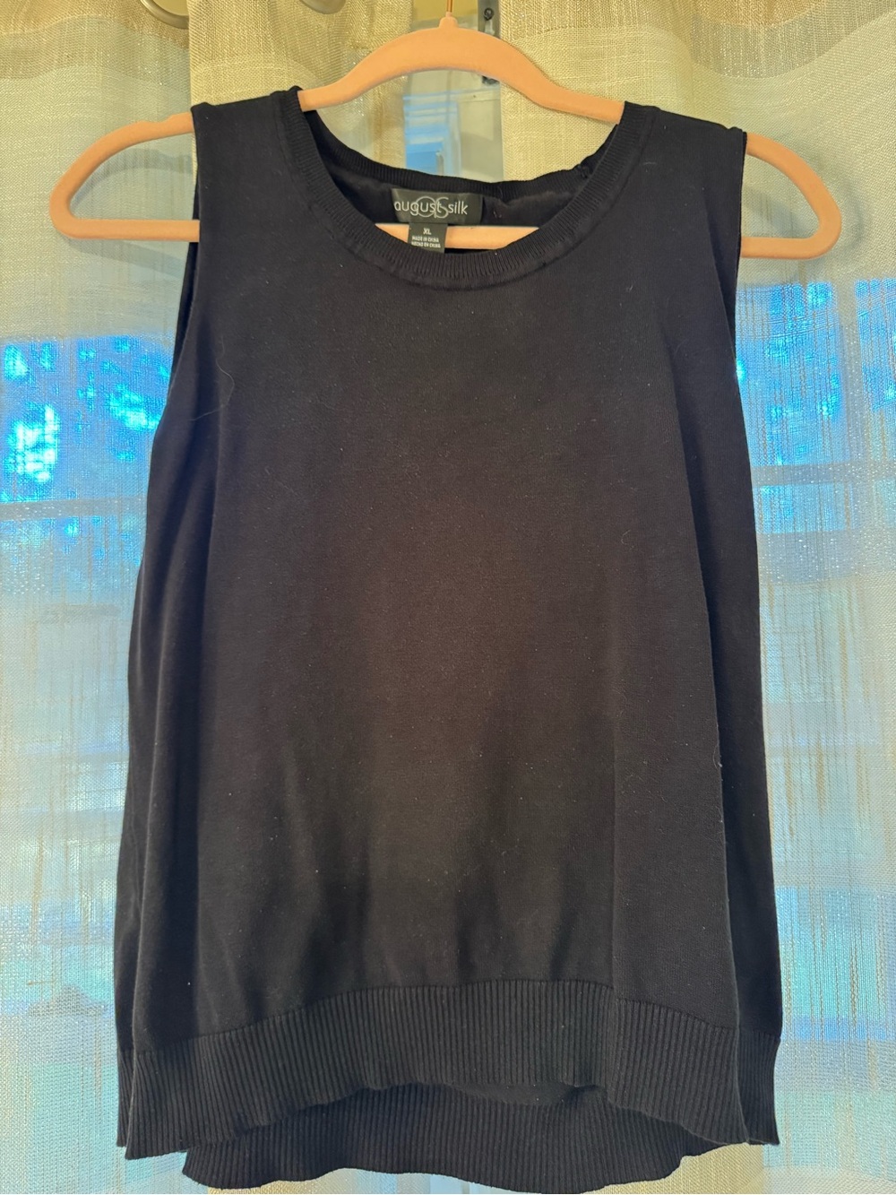 August Silk Black Sleeveless Knit Top